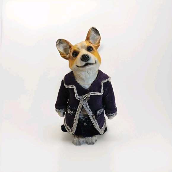 Robert Stanley Other - Robert Stanley Home Collection Corgi Dog Figure In Purple Velvet Christmas